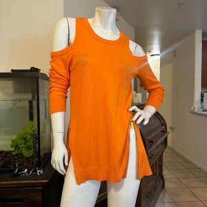Michael Kors neon orange sweater with cutouts